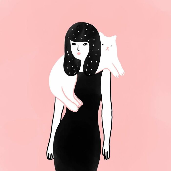 Artist Expresses All His Love For Cats And Dogs In Adorable Minimalist Illustrations (26 Pics)