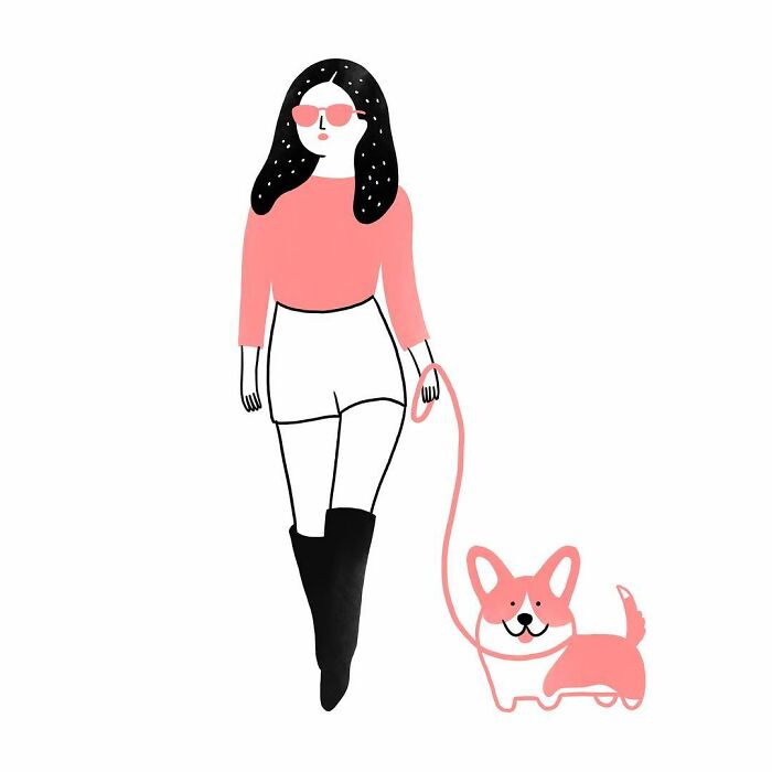 Artist Expresses All His Love For Cats And Dogs In Adorable Minimalist Illustrations (26 Pics)