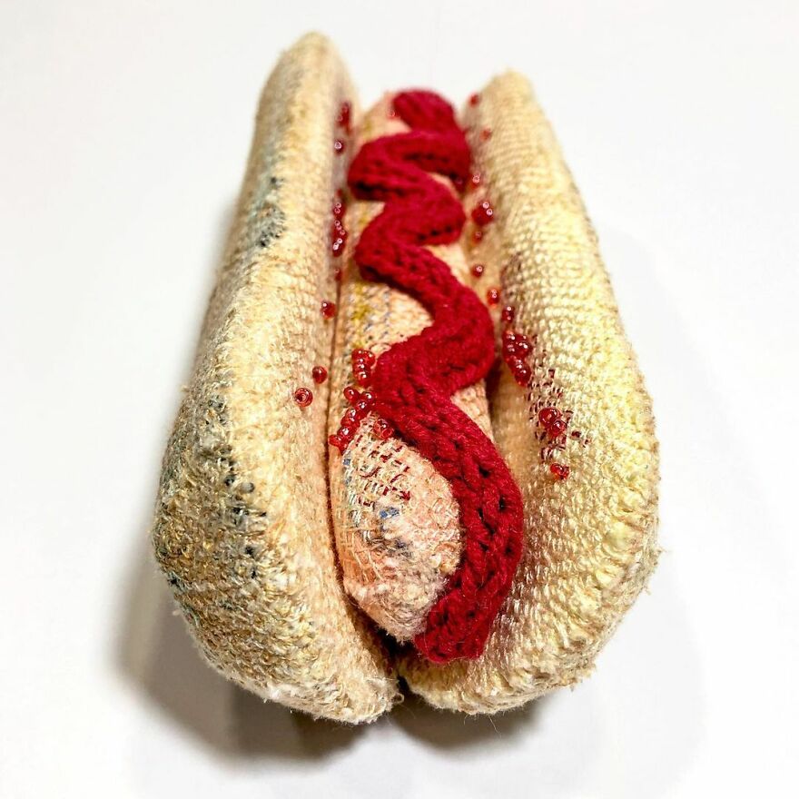 Artist Makes Detailed Embroidered Felt Food Sculptures