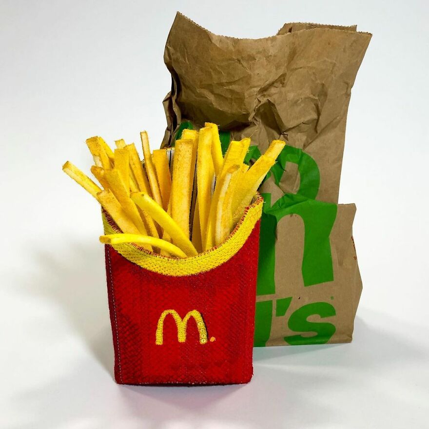 Artist Makes Detailed Embroidered Felt Food Sculptures