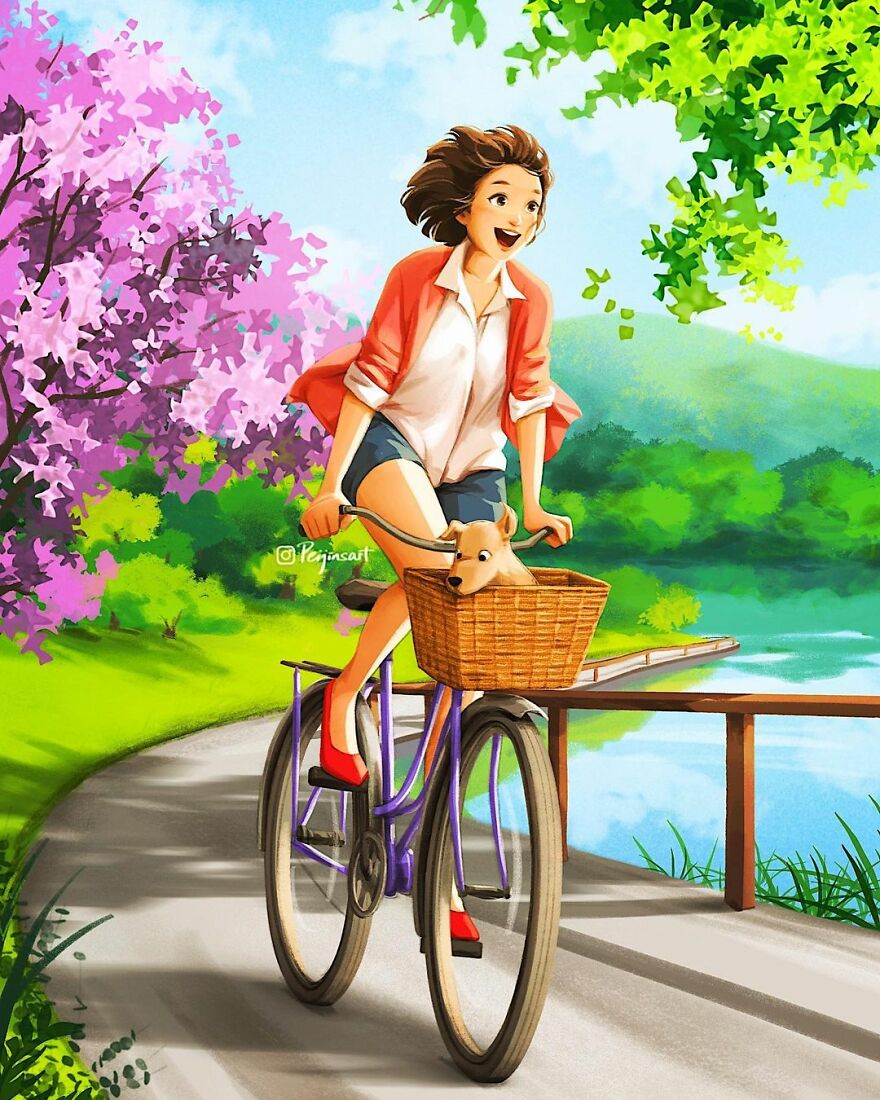 Artist Proves In His Illustrations That The Presence Of Animals Makes Everything Adorable (28 Pics)