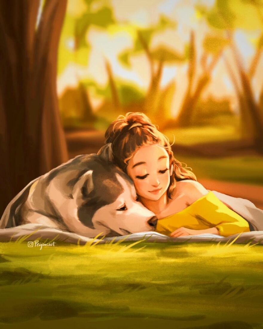 Artist Proves In His Illustrations That The Presence Of Animals Makes Everything Adorable (28 Pics)
