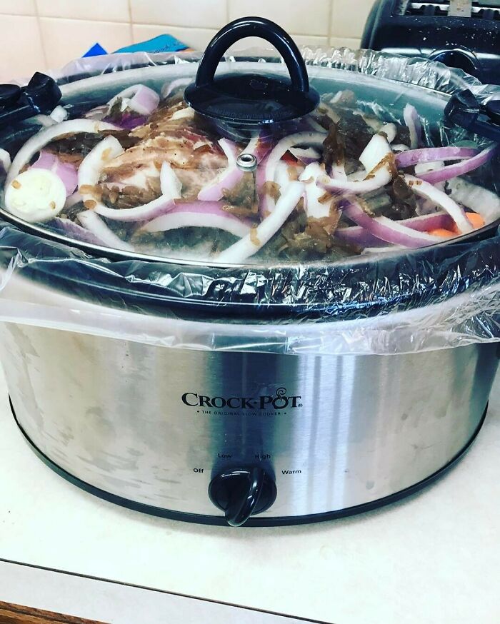 Pregnancy Brain Fail!! I Turned On The Slow Cooker With The Roast In It For Supper Tonight. But I Forgot To Plug It In