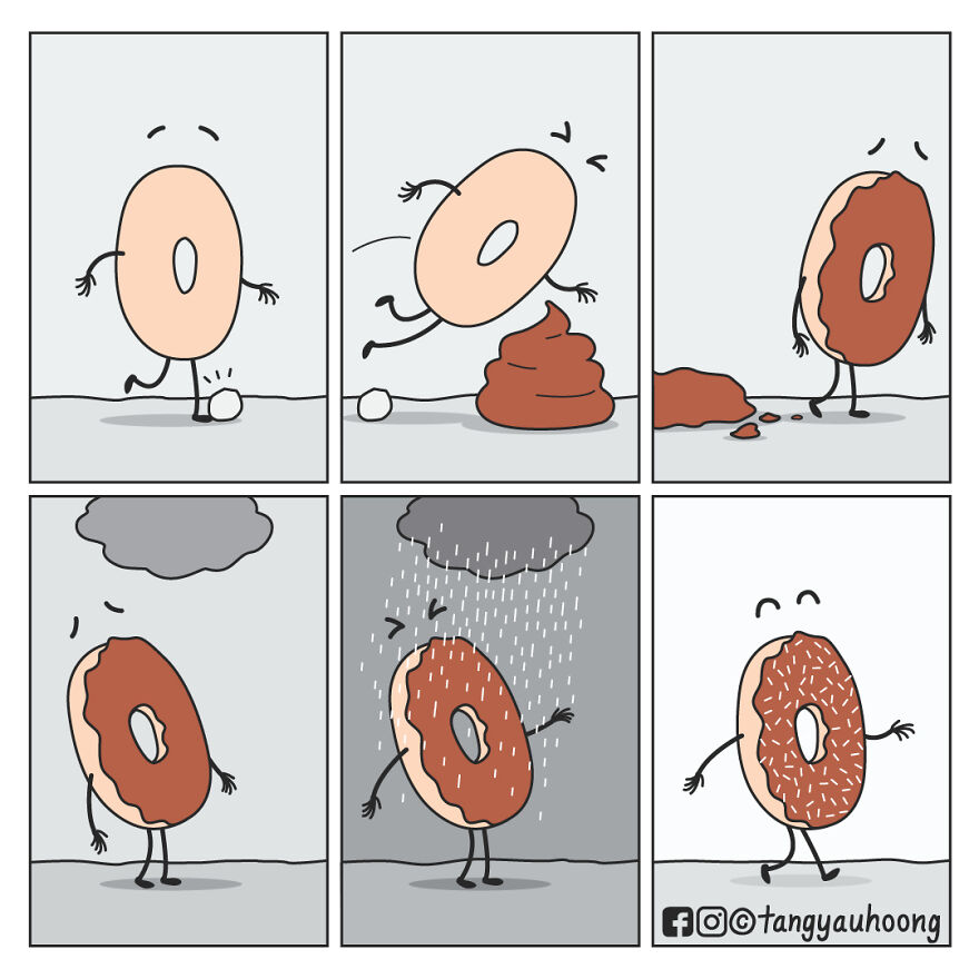 I Drew 23 Comics To Show How Unexpected Surprises Happen When We Look At Things Differently.