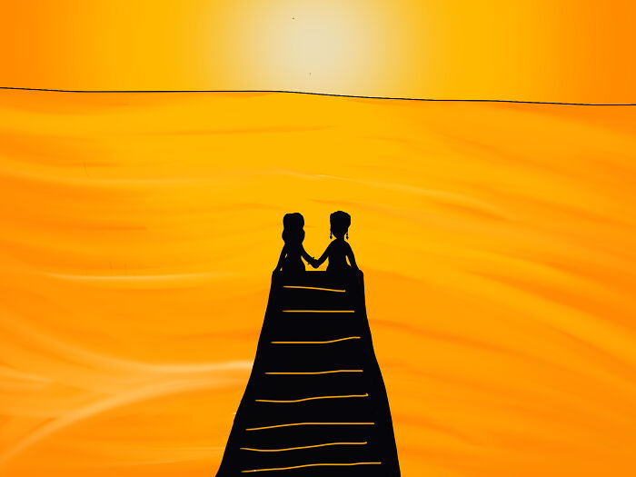 I Make These Silhouette Drawings! Here’s My Newest! I Also Write Fiction But I Dunno How To Take A Pic Of That. I’ll Post A Short Horror Story In The Comments For Y’all. Enjoy!