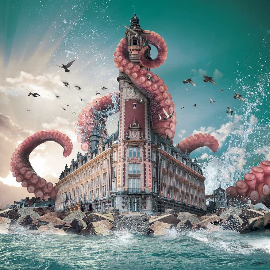 French Digital Artist Uses Architectures And Monuments To Show A New Surreal World (55 Pics)