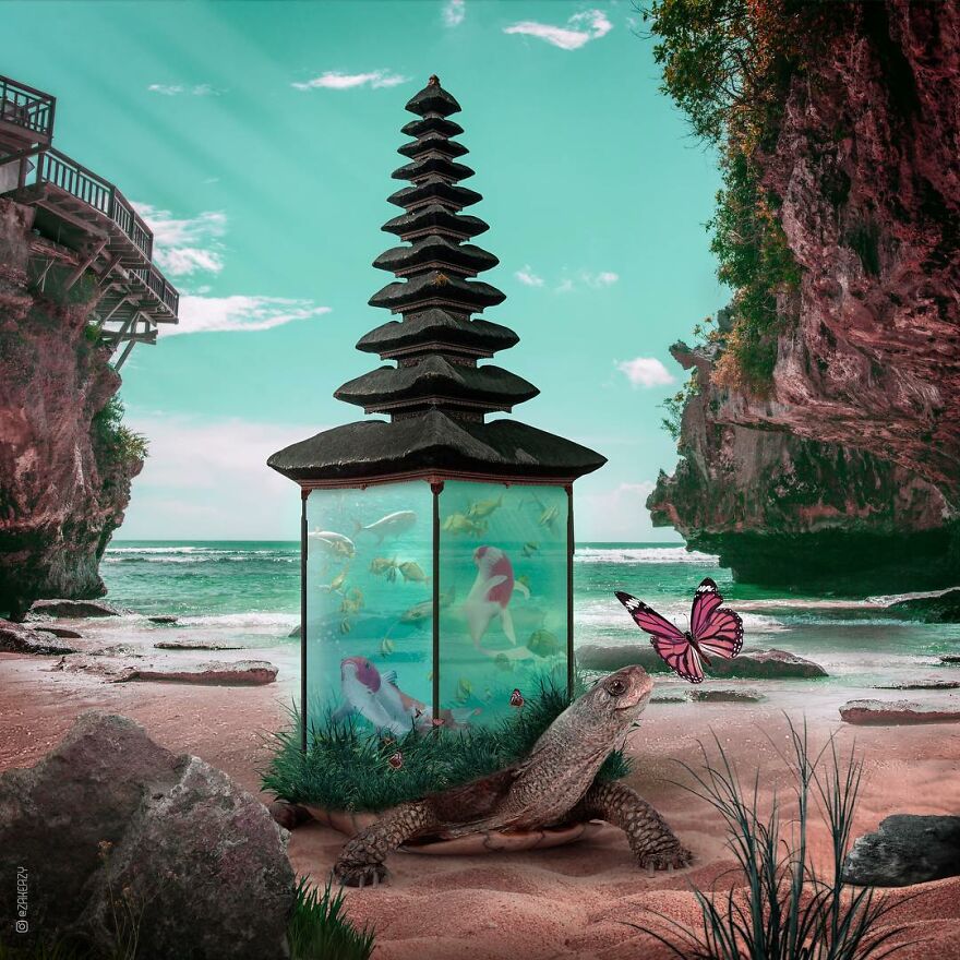 French Digital Artist Uses Architectures And Monuments To Show A New Surreal World (55 Pics)