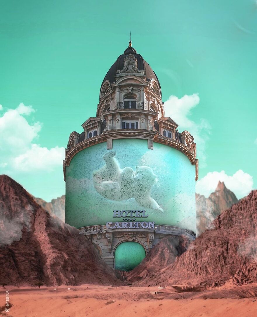 French Digital Artist Uses Architectures And Monuments To Show A New Surreal World (55 Pics)