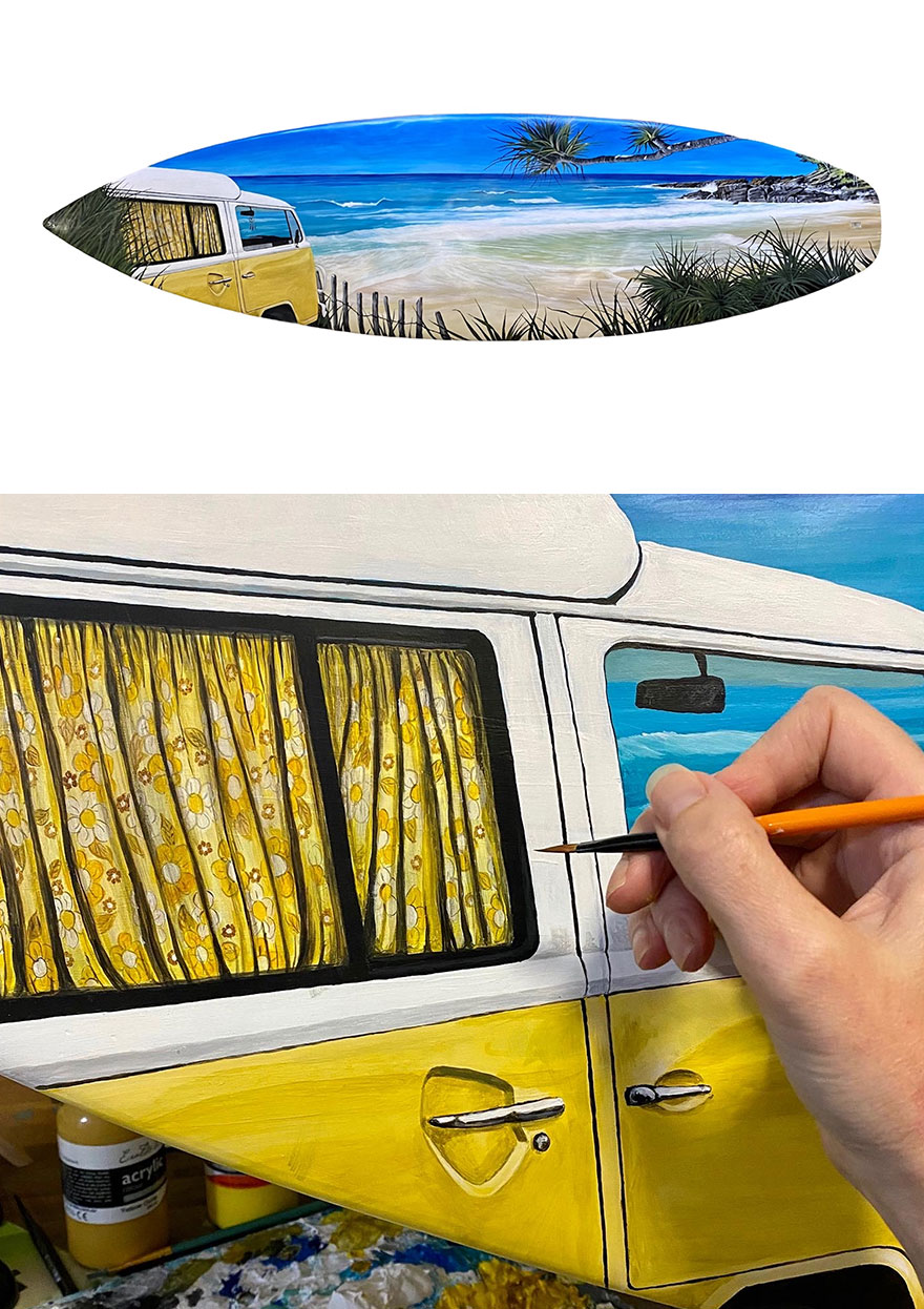 I Save Old Surfboards From Landfills And Give Them A Second Life As A Piece Of Art