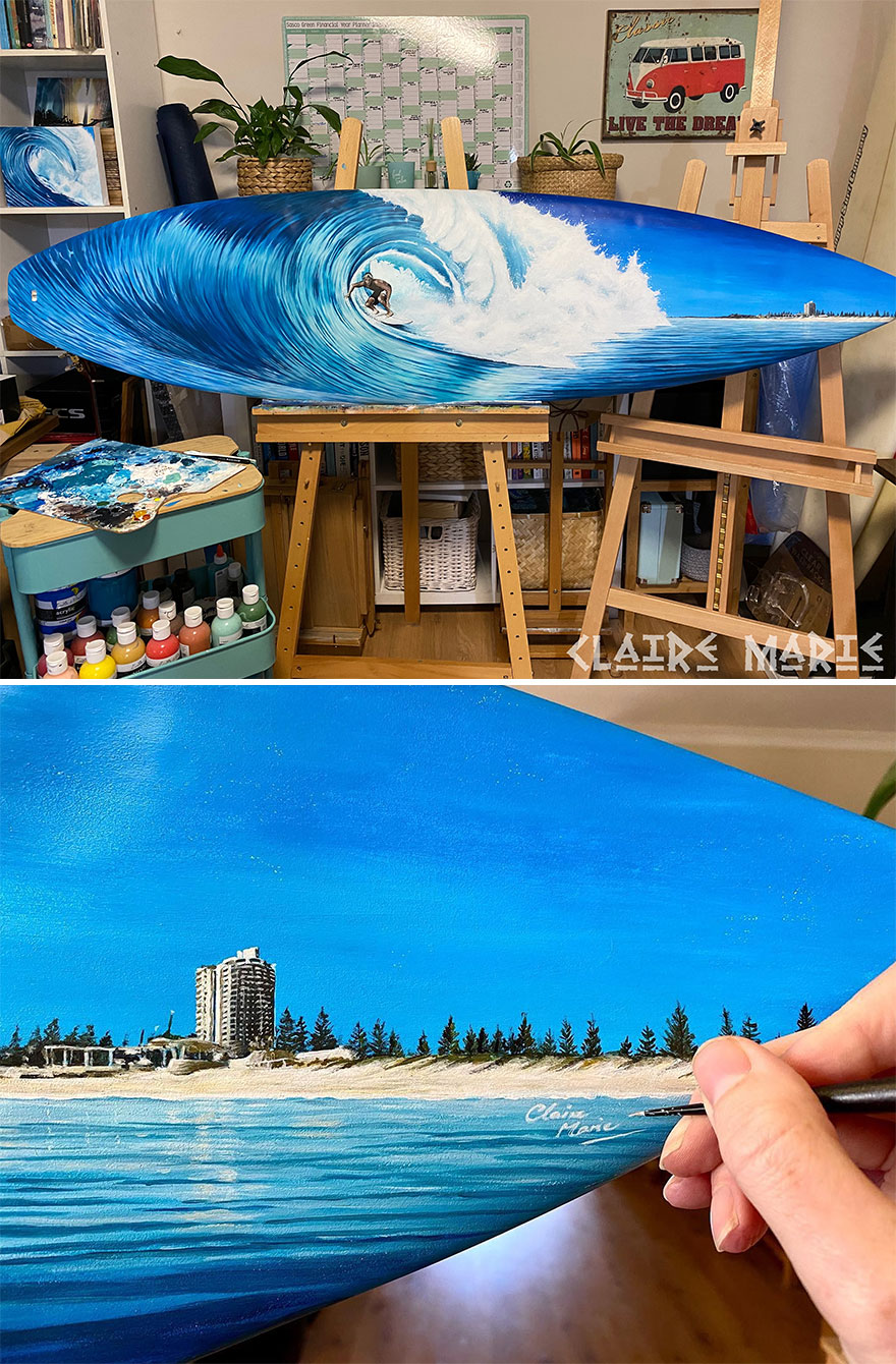 I Save Old Surfboards From Landfills And Give Them A Second Life As A Piece Of Art