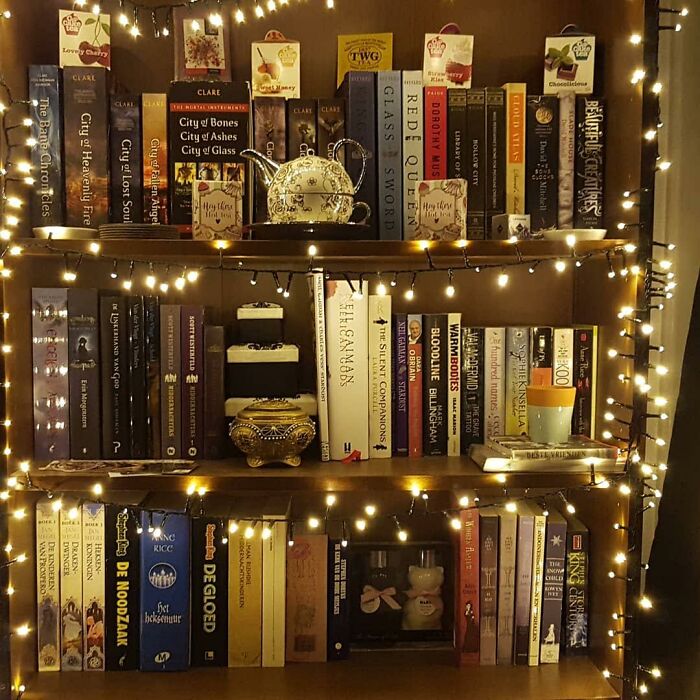 The Small One In My Bedroom (There's Also A Wall In The Living Room), Below This Are Dvd's And Not Pictured Are The Stacks And Stacks In Front Of It And Around My Room That Are My Tbr Pile.