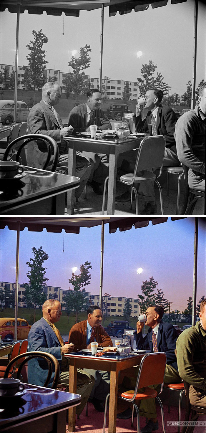 Customers In A Dinner, Greenbelt, Maryland, By Marjory Collins, 1942