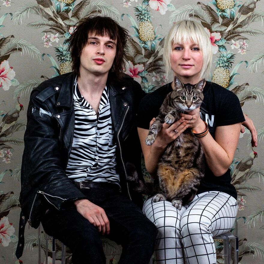 Retro 80s Portrait Photography With Cats