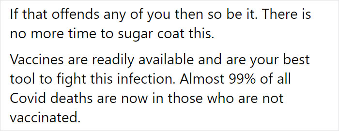 "I'm Sorry, It's Too Late" - Doctor Reveals What She Tells Unvaccinated Patients Dying From Covid "I'm Sorry, It's Too Late" - Doctor Reveals What She Tells Unvaccinated Patients Dying From Covid