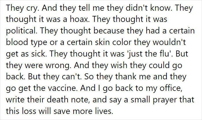 "I'm Sorry, It's Too Late" - Doctor Reveals What She Tells Unvaccinated Patients Dying From Covid "I'm Sorry, It's Too Late" - Doctor Reveals What She Tells Unvaccinated Patients Dying From Covid