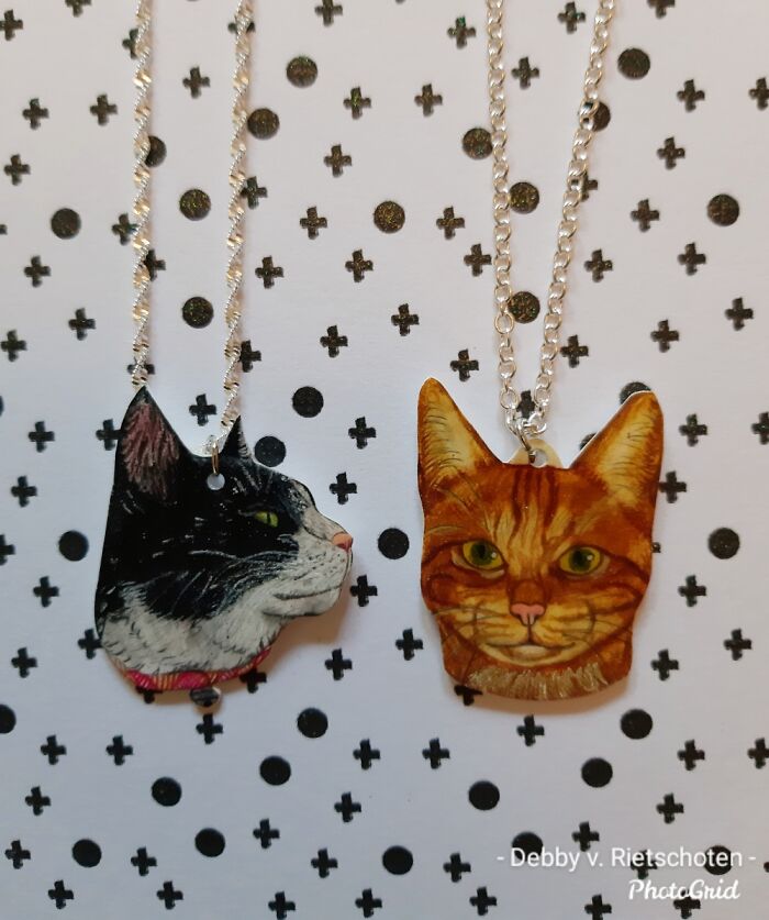 Pendants. Our Cats Moeke And Sjaak.