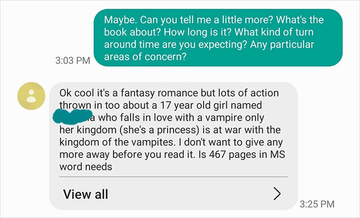 Overly-Confident Writer Is So Sure Her Book Is Going To Be A Best-Seller, Asks An Editor To Edit It For Free