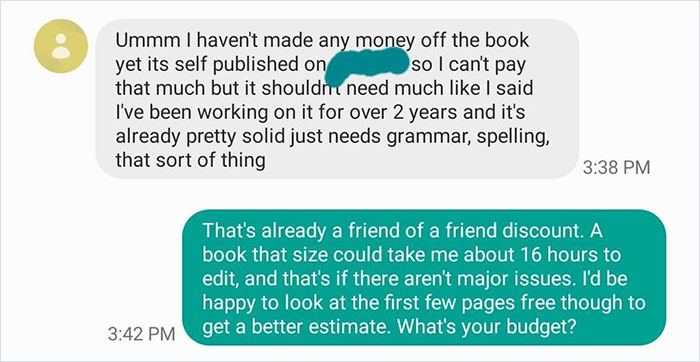 Overly-Confident Writer Is So Sure Her Book Is Going To Be A Best-Seller, Asks An Editor To Edit It For Free Overly-Confident Writer Is So Sure Her Book Is Going To Be A Best-Seller, Asks An Editor To Edit It For Free