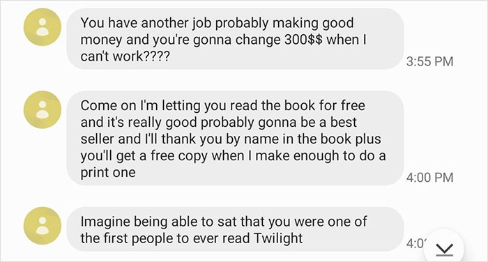 Overly-Confident Writer Is So Sure Her Book Is Going To Be A Best-Seller, Asks An Editor To Edit It For Free Overly-Confident Writer Is So Sure Her Book Is Going To Be A Best-Seller, Asks An Editor To Edit It For Free