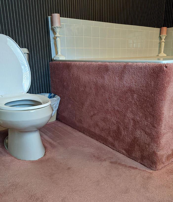 I Could Never Understand The Brains Of People Who Put Carpet On Their Bathroom Floors And Up The Sides Of Their Bathtubs (Or Is That A Jacuzzi?)
