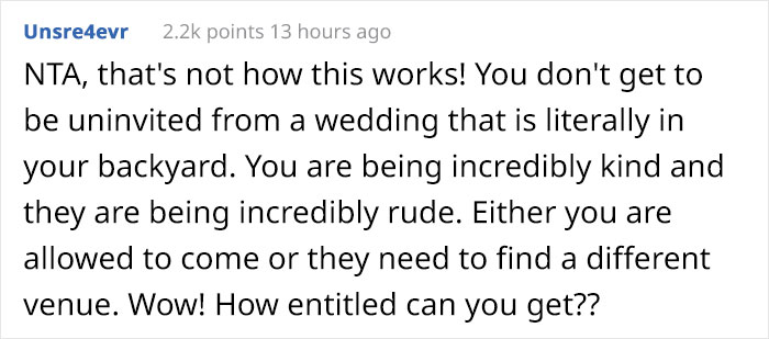 Guy Gets Uninvited From His Best Friend's Wedding Over Her Jealous Fiancé, Doesn't Want To Let Them Have The Wedding On His Property Anymore Guy Gets Uninvited From His Best Friend's Wedding Over Her Jealous Fiancé, Doesn't Want To Let Them Have The Wedding On His Property Anymore