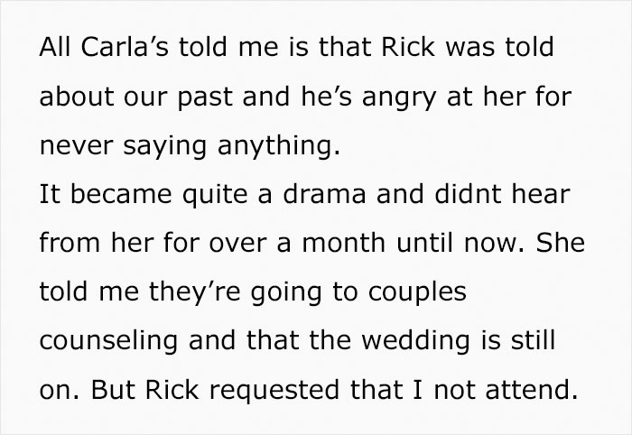Guy Gets Uninvited From His Best Friend's Wedding Over Her Jealous Fiancé, Doesn't Want To Let Them Have The Wedding On His Property Anymore Guy Gets Uninvited From His Best Friend's Wedding Over Her Jealous Fiancé, Doesn't Want To Let Them Have The Wedding On His Property Anymore