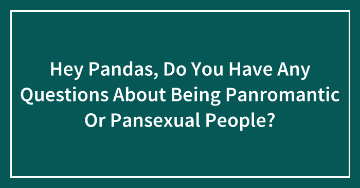 Hey Pandas, Do You Have Any Questions About Being Panromantic Or Pansexual People? (Closed)