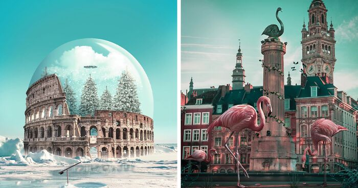 Digital Artist Creates Magical And Surreal Images From Architecture And Fragments Of Nature (55 Pics)