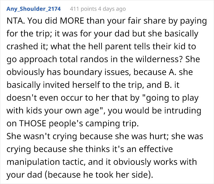 Mom Wants To Be Included In This Father-Daughter Camping Trip, Ruins It By Making It About Her Mom Wants To Be Included In This Father-Daughter Camping Trip, Ruins It By Making It About Her