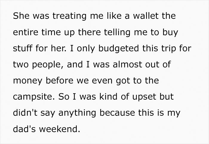 Mom Wants To Be Included In This Father-Daughter Camping Trip, Ruins It By Making It About Her Mom Wants To Be Included In This Father-Daughter Camping Trip, Ruins It By Making It About Her