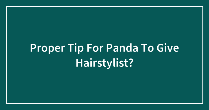 Proper Tip For Panda To Give Hairstylist?