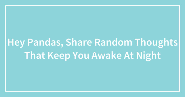 Hey Pandas, Share Random Thoughts That Keep You Awake At Night (Closed)