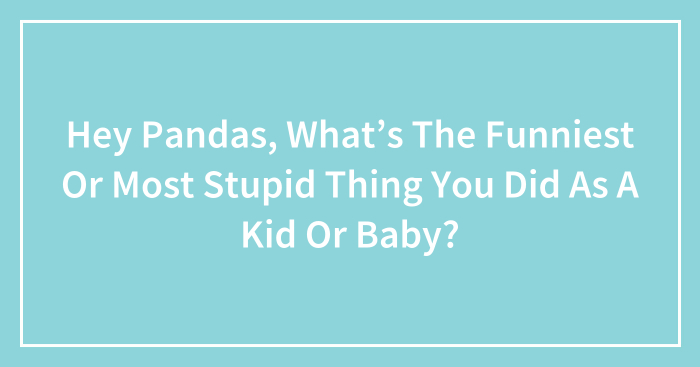 Hey Pandas, What’s The Funniest Or Most Stupid Thing You Did As A Kid Or Baby?