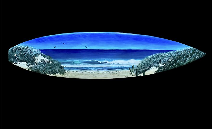 I Save Old Surfboards From Landfills And Give Them A Second Life As A Piece Of Art
