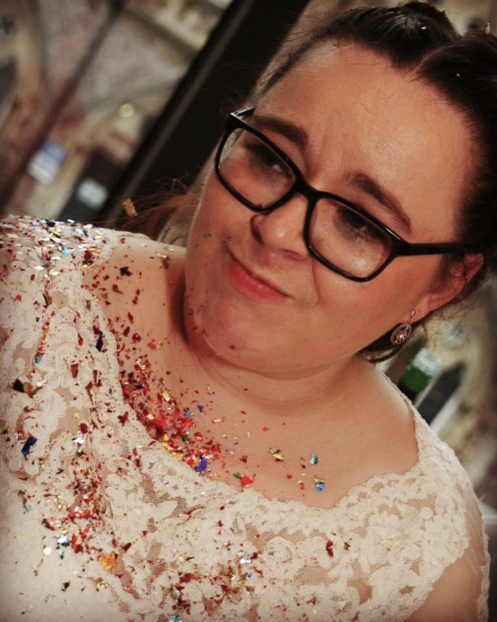 Of All The Memories And Pictures Of Luke And Zoe’s Wedding I Will Never Forget The Face I Got After Throwing Those Sequins