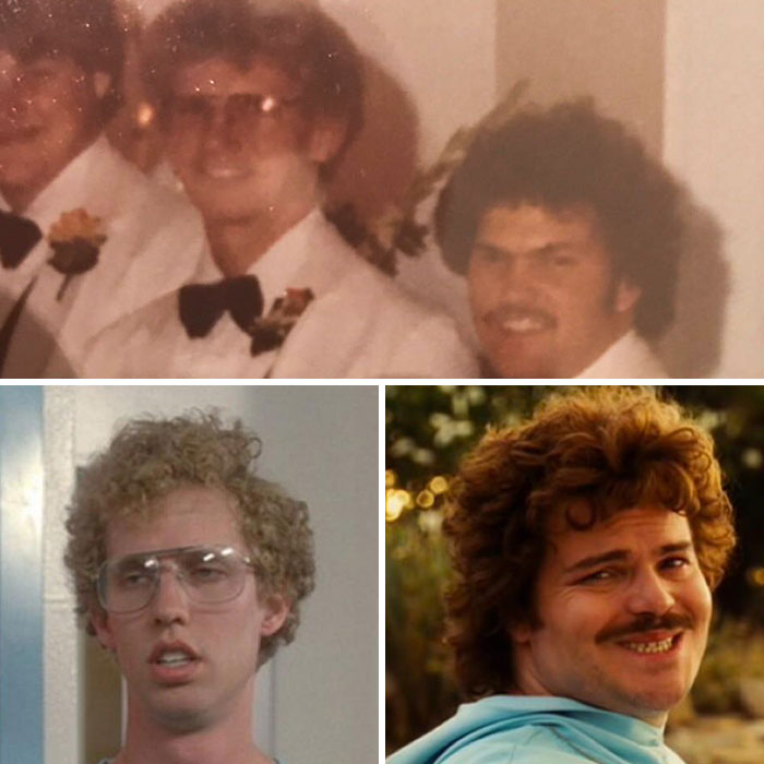 Going Through My GF's Parents' Wedding Album, I Discovered That A Couple Of Her Dad's Groomsmen Were Napolean Dynamite And Nacho Libre