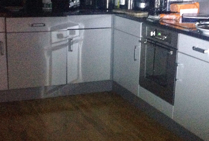 The Reflection From My Oven Looks Like A Happy Robot