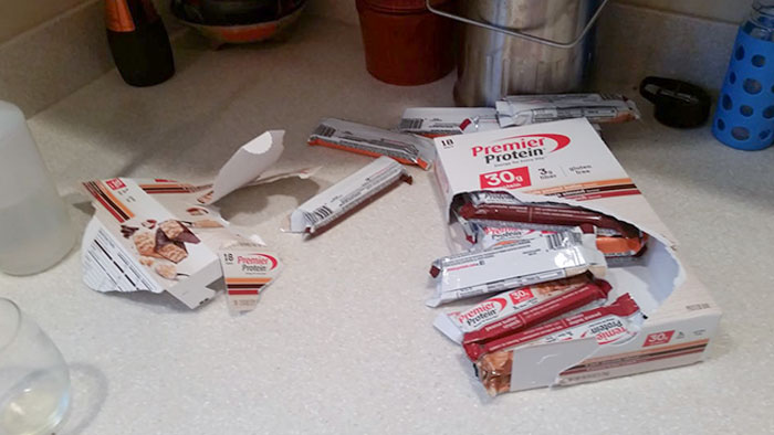 Either A Bear Or My Pregnant Wife Got Into My Protein Bars
