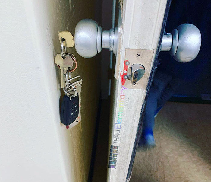 These Are My Keys. I Unlocked My Door With My Arms Full With The Intent Of Coming Back To Get My Keys Out Of The Door Once I Put My Stuff Down