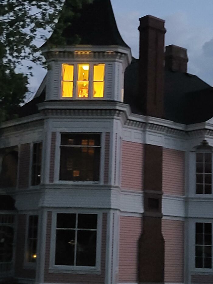Our Neighbor Has A Mannequin On The Third Floor In A Red 19th Century Dress That Looks Down And Judges Anybody That Walks By