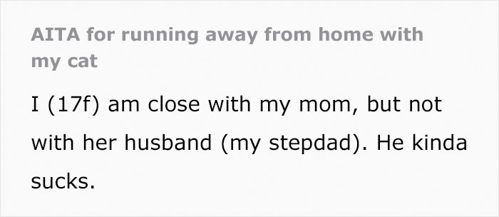 Teen Asks If She Was Wrong To Run Away With Her Cat After Her Stepdad Attempts To Secretly Euthanize It Teen Asks If She Was Wrong To Run Away With Her Cat After Her Stepdad Attempts To Secretly Euthanize It