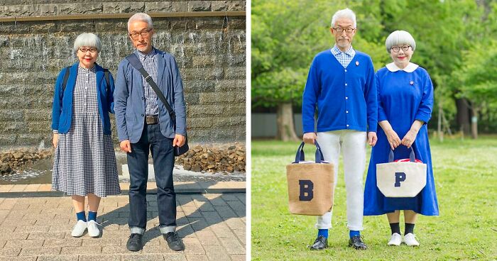 The Perfect Match: Japanese Couple Married For 41 Years Wear Matching Outfits Every Day (30 New Pics)