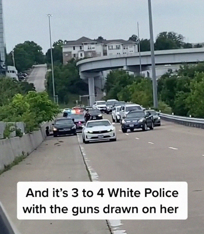 Numerous Drivers Pull Over To Check On A Black Woman Who Was Stopped By Cops And Was Screaming For Help