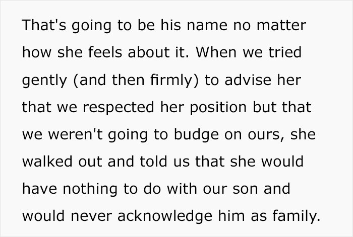 Grandma Refuses To Acknowledge Her First Grandchild As Family Because He's Named After A Video Game Character Grandma Refuses To Acknowledge Her First Grandchild As Family Because He's Named After A Video Game Character
