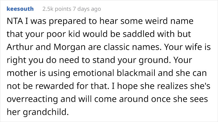 Grandma Refuses To Acknowledge Her First Grandchild As Family Because He's Named After A Video Game Character Grandma Refuses To Acknowledge Her First Grandchild As Family Because He's Named After A Video Game Character