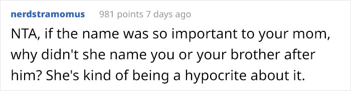 Grandma Refuses To Acknowledge Her First Grandchild As Family Because He's Named After A Video Game Character Grandma Refuses To Acknowledge Her First Grandchild As Family Because He's Named After A Video Game Character