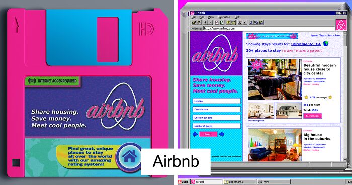 Designers Show What Popular Websites Would Look Like If They Were Made In The ’90s (8 Pics)