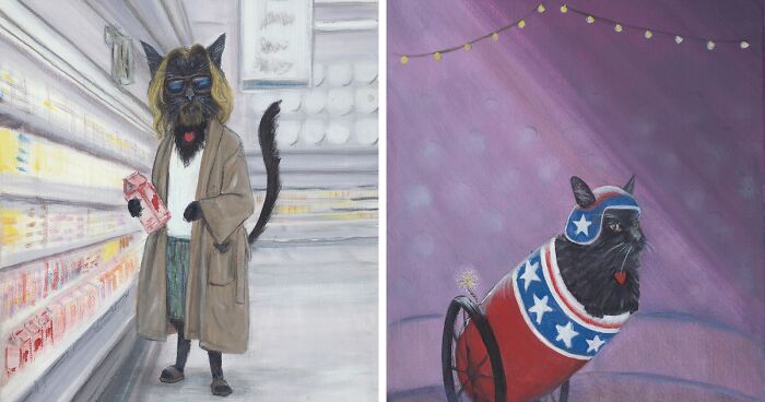 When I Got Laid Off During The Pandemic, I Decided To Start Making Portraits Of My Cat That I Later Turned Into A Calendar (13 Pics)