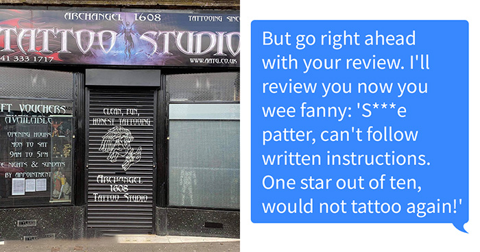 Tattoo Parlor Shares A Now-Viral Chat With A “My Dad Says” Customer Who Failed To Follow Instructions
