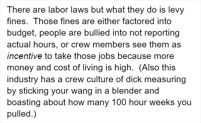 People Shed A Light On Terrible Film And Movie Crew Working Conditions That Make You Look At Hollywood Differently People Shed A Light On Terrible Film And Movie Crew Working Conditions That Make You Look At Hollywood Differently